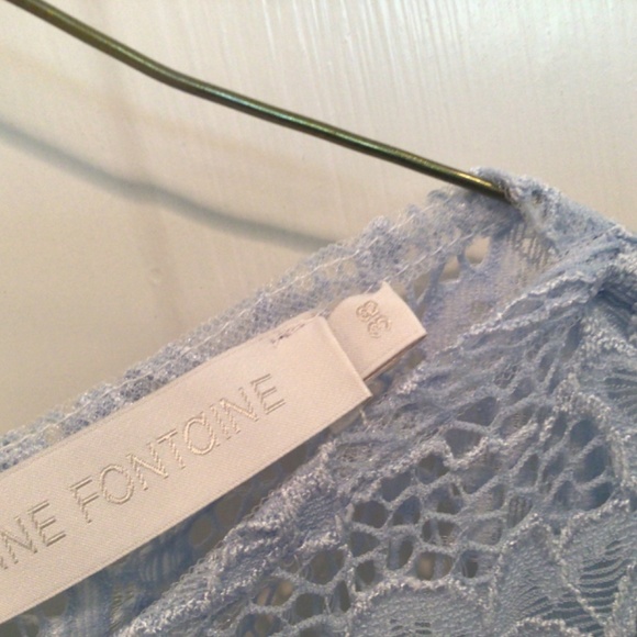 Anne Fontaine Light Blue Lace Short Sleeve Top - Picture 7 of 12